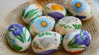 Як зробити Малюнки на Яйцях без Фарб? Декупаж до Великодня 🥚