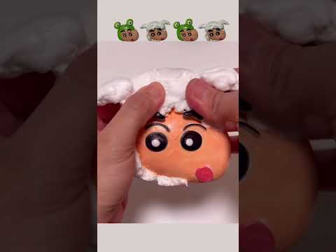 짱구는못말려 점토부수기 #shorts clay cracking clay popping Oddly Satisfying Video クレイクラッキング