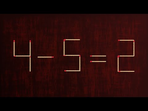 Move only 1 stick to make equation correct | Matchstick Puzzle 4-5=2