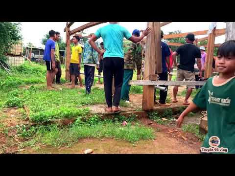 Di chuyển xác nhà gỗ khoảng 100mét #truyen93vlog