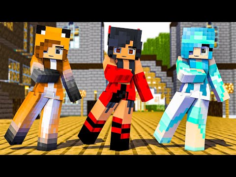 COUPLE DANCE | CHICKEN WING MEME APHMAU, CUTE FOX GIRL AND ZOEY - MINECRAFT ANIMATION #shorts