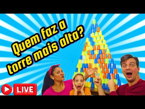 Quem faz a torre mais alta ao vivo!  🟨🔺🔷🟩🩷  #livecomyoutube