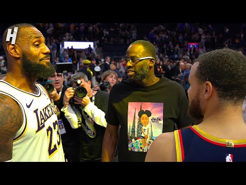 LeBron, Steph Curry & Draymond share a monent after the game ❤️