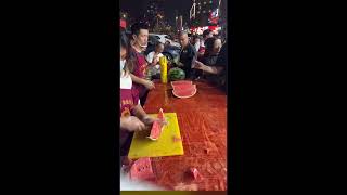 Satisfying ASMR Watermelon Cutting Skills 🍉 #shorts #streetfood