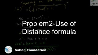 Problem-Use of Distance formula