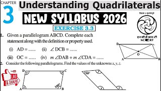 Exercise 3.3 | Understanding Quadrilaterals | Class 8 Maths | New Syllabus | Chapter 3