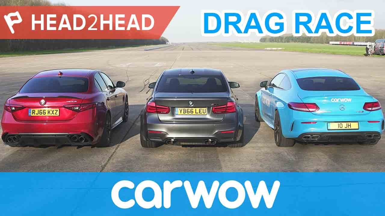BMW M3 v Mercedes-AMG C63 S v Alfa Romeo Giulia QV - DRAG RACE, BRAKE & DRIFT OFF