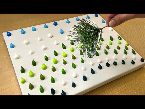 Pine Needles Painting Technique / Painting a Country Road