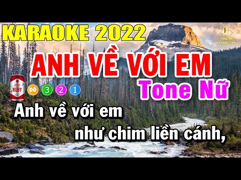 Anh Về Với Em Karaoke Tone Nữ Nhạc Sống | Trọng Hiếu