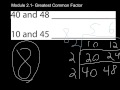 Finding the Greatest Common Factor