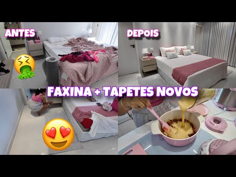NOSSO NOVO QUARTO DE CASAL 😱UM SONHO ESTAVA UM NOJO 🤮 FAXINA PESADA+TAPETES NOVOS +CALDO DE MANDIOCA