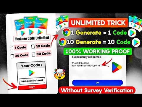 (Unlimited Trick) free redeem code for playstore at ₹0/- | How to get free google redeem code