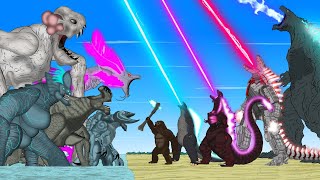 If GODZILLA & KONG vs Evolution of Monster Sea: Size Comparison | Godzilla & BLOOP Cartoon Movies