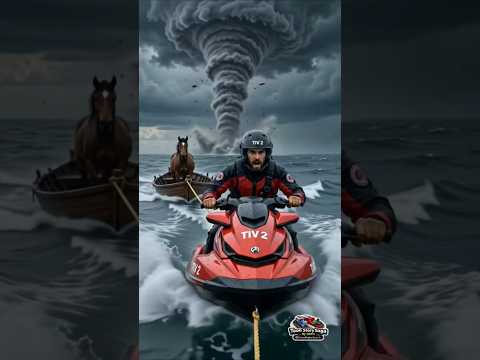 TIV 2 Rescue Mission during Tornado ๐ช๏ธ | TIV 2 Storm Chaser using Jet Ski to save Horse ๐