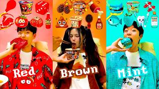 COLOR FOOD MUKBANG🔥 [Red🥩 • Brown💩 • Mint🤢]