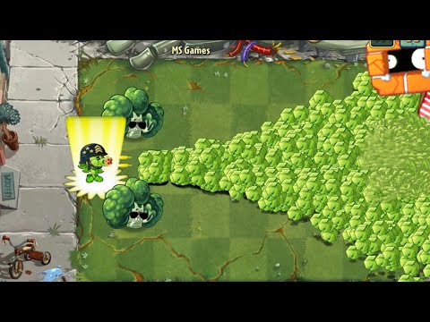 PvZ 2 Challenge - 50 Plants Level 1 use 1 POWER UP Vs Brickhead Zombie Level 15