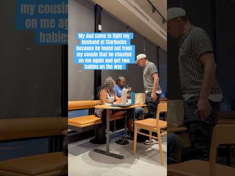 Dad fights husband at Starbucks cuz he got two babies on the way ￼by other women 🤯 #rolosworld100