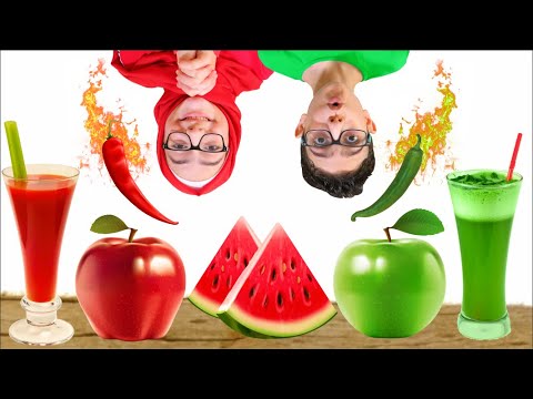 تحدي الألوان | الأحمر مقابل الأخضر | لازم ناكل كل شيء بلون واحد ليوم كامل