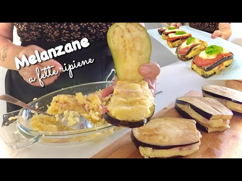 MELANZANE A FETTE RIPIENE con PATATE piatto unico al forno SENZA PANE