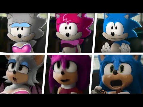Sonic The Hedgehog Movie Real Friends, Cartoon Amy, Rouge the bat, sonic