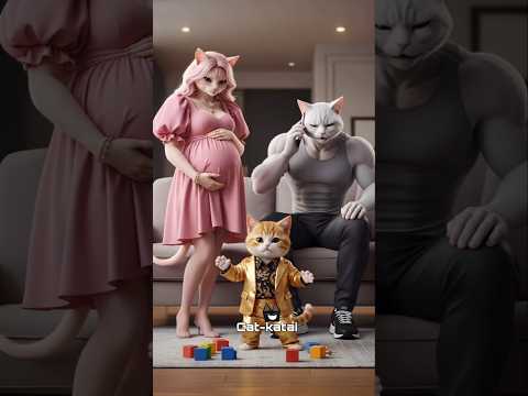 القط مياو جوز أمه بيعامله وحش 😿💔#cat #ai #shorts
