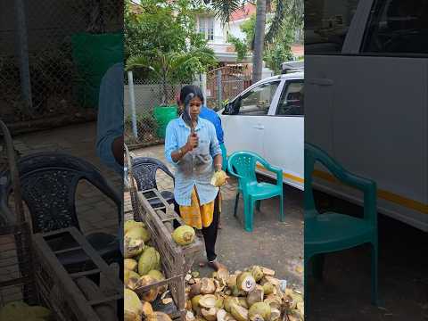 Coconut cutting skills in India 4 #india #coconut #shorts #skills #perfection #water #fresh #machete