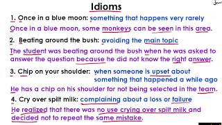 Idioms (10)- [meanings & Sentences] Part 1