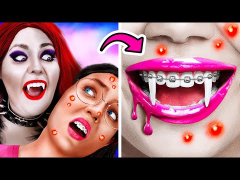 ¡Cómo volverse un VAMPIRO! NERD extremo se vuelve un VAMPIRO POPULAR con trucos de TikTok-La La Vida