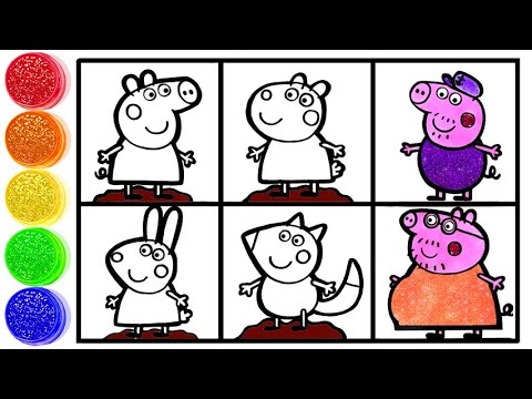 How to Draw Peppa Pig and Friends - Draw Peppa Pig and Dress Up with Fun Moments