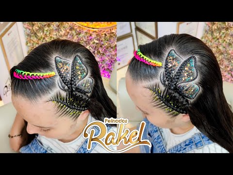 Peinado Infantil/ Mariposa En Lateral y Encintado Fácil/ Peinados Rakel