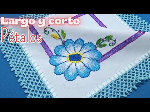 Bordemos una flor con puntada larga y corta a 3 colores para rellenar pétalos🌻🌸