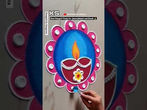 Best Rangoli Tricks by Sangeeta| Janmashtami, Navratri, Dhanteras and Diwali Simple Rangoli
