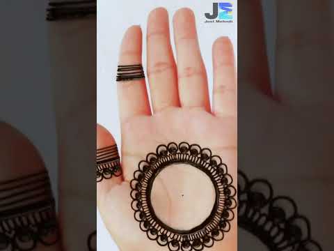most beautiful and easy gol tikki Mehendi design front hand Simple Henna designs