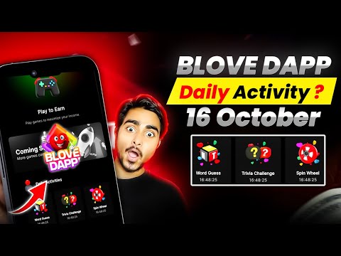 Blove Dapp Daily Activity Today ? Word guess code & Trivia challenge answer ? 16th October