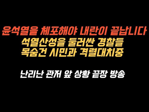 이 시각 관저앞, 윤석열 파면 시민들 극우 맞불집회, 경찰대치 난리났다