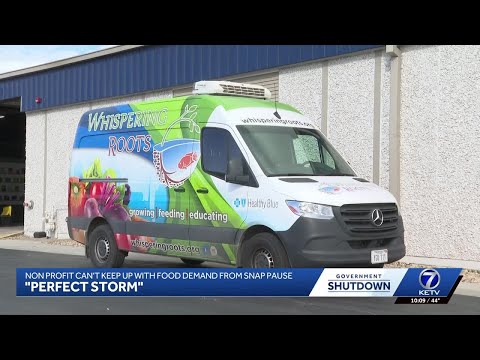 YouTube video thumbnail: 'Perfect Storm': Omaha Nonprofit Whispering Roots Can't Keep up With Food Demand From SNAP Pause