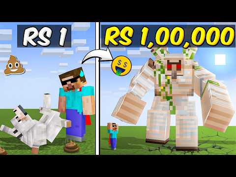 Rs1 vs Rs1,00,000 Giant Mob Build Battle in Minecraft