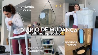 diário de mudança ep.8 e último🥹 ~ espelhos, compras e organização da lavanderia ~