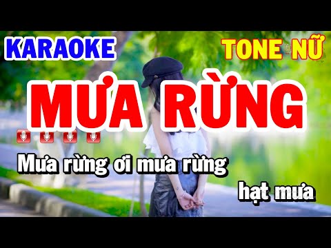 Karaoke Nhạc Sống Mưa Rừng Tone Nữ | Bolero Trữ Tình Cực Hay | Thanh Hải