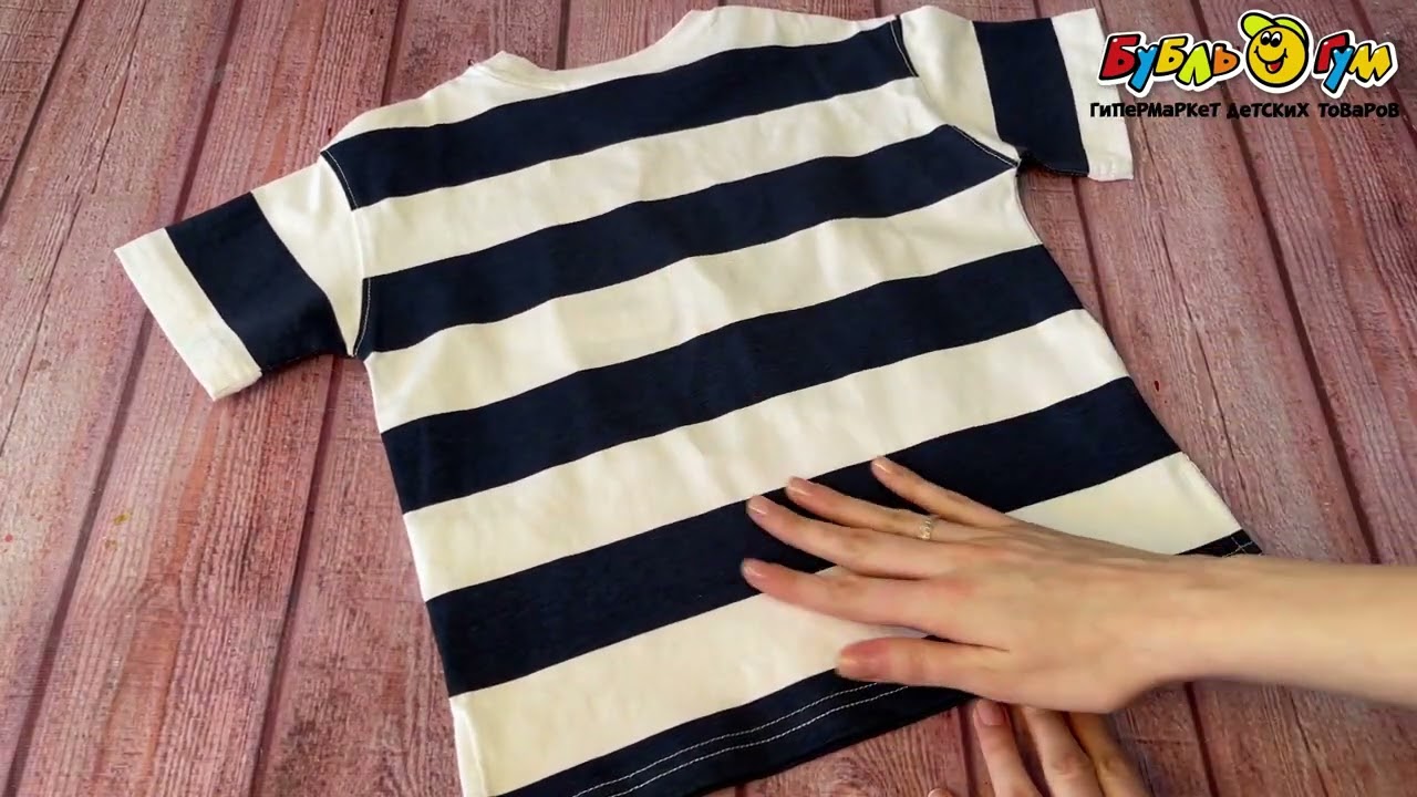 Футболка Lanson Kids Flowers sunrise в полоску бело-синяя - видео