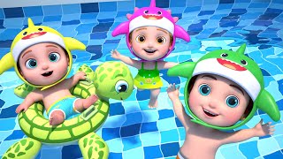 Swimming  Song with Baby Shark +More Nursery Rhymes & Kids Song