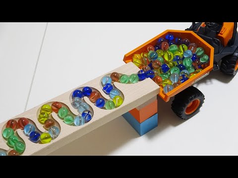 Marble Run Race  ☆ HABA Slope, Dump Truck & Garbage Truck # 11