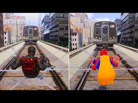 E SE OS ARANHAS TENTASSEM PARAR UM TREM - MARVEL SPIDERMAN 2 - GAMEPLAY PS5