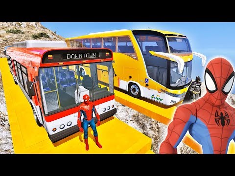 HOMEM ARANHA BATMAN E HOMEM DE FERRO COM ÔNIBUS! DESAFIO DE ÔNIBUS COM SUPER HERÓIS - IR GAMES