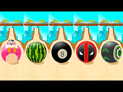 5 Racing Ball Rolling Who is Win: Arrow vs Pool vs Deadball vs Watermelon vs Ballbot? Race-903