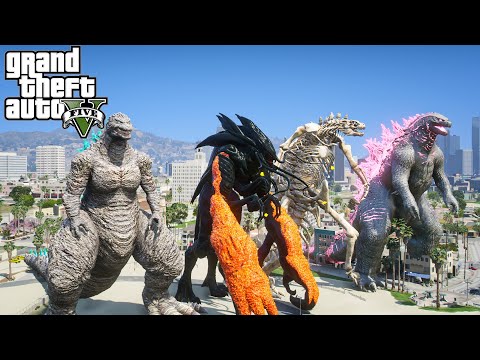 The Best 4 Godzilla Mod in GTA V Show Case - GTA V Mods