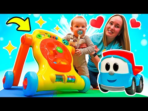Babys erste Schritte mit Leo dem Lastwagen! Laufen lernen mit Spielspaß! 🛻✨
