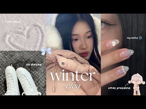 aesthetic winter vlog: cozy mornings, secret santa, ice skating, baking cookies