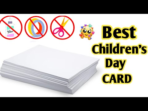 diy children's day greeting card/handmade easy children day greeting card/how to make childrens day