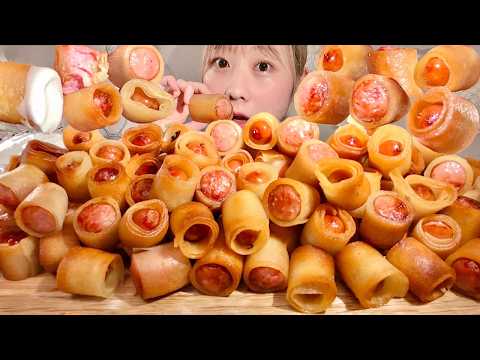 ASMR Crispy Sausages【Mukbang/ Eating Sounds】【English subtitles】